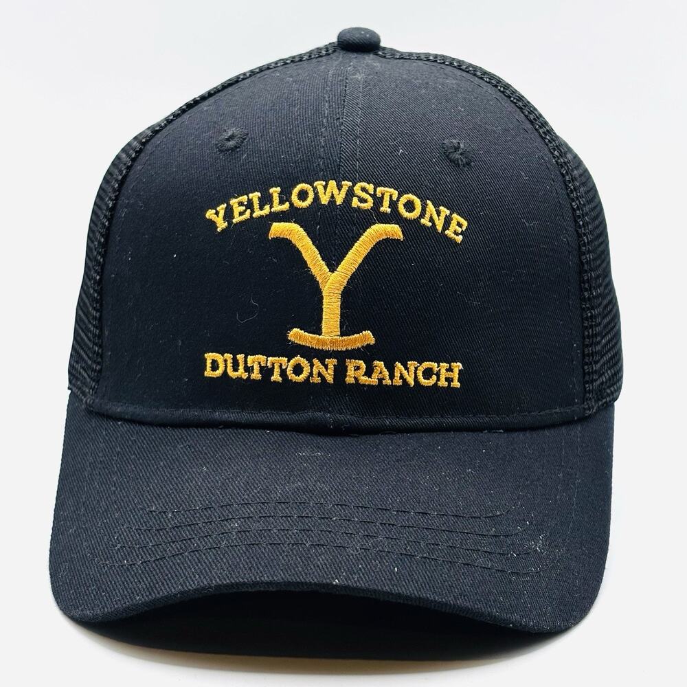 Yellowstone Dutton Ranch Embroidered Trucker Hat Black Y Logo Snapback Cap